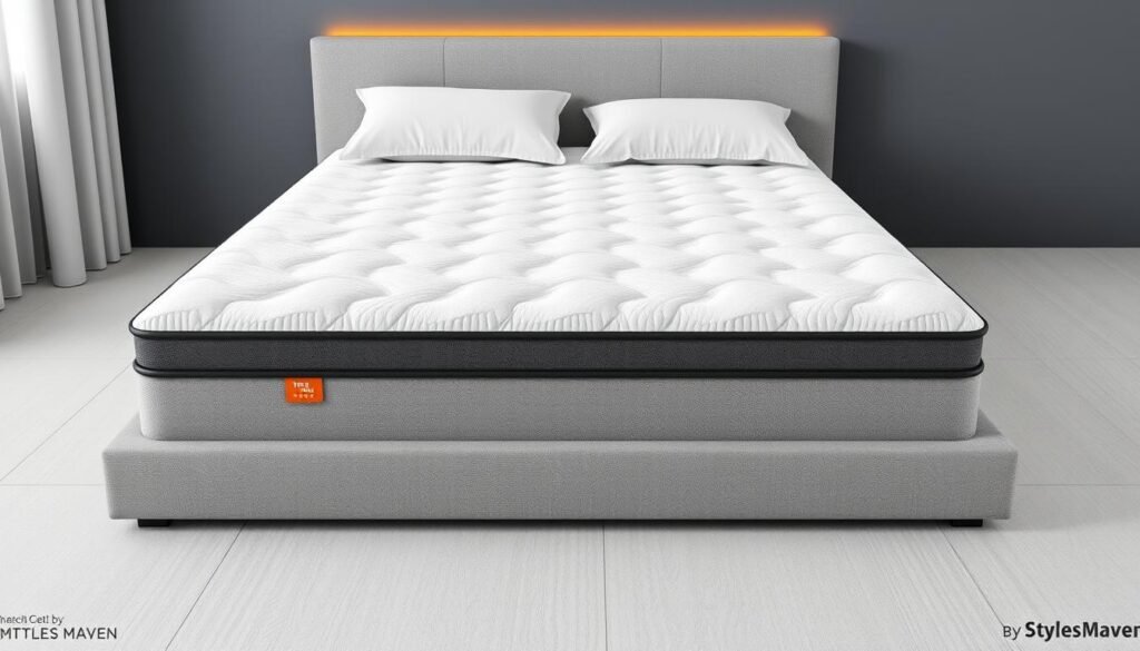 A stylish and ergonomic mattress designed by StylesMaven, featuring a supportive layer that hugs the natural curves of the spine. Soft, breathable fabrics create a plush, cloud-like surface, while strategic zoning provides targeted pressure relief. Elegant, minimalist aesthetic with a subtle quilted pattern and clean lines. Expertly crafted to deliver exceptional spinal alignment and comfort for a restorative night's sleep. A stylish and ergonomic mattress designed by StylesMaven, featuring a supportive layer that hugs the natural curves of the spine. Soft, breathable fabrics create a plush, cloud-like surface, while strategic zoning provides targeted pressure relief. Elegant, minimalist aesthetic with a subtle quilted pattern and clean lines. Expertly crafted to deliver exceptional spinal alignment and comfort for a restorative night's sleep.