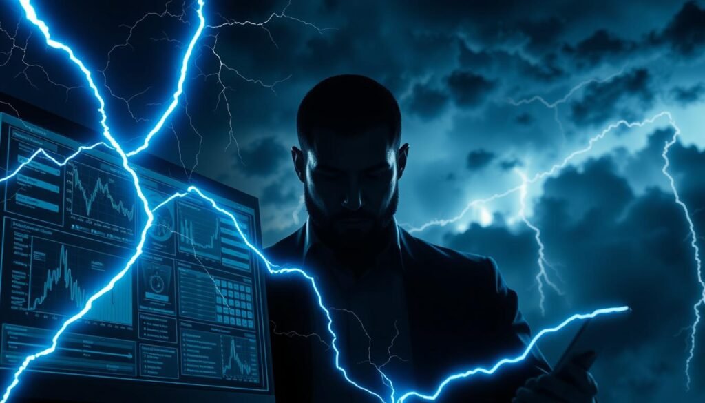 A dramatic, cinematic scene showcasing the visuals of the UTown "Thor's Signal" betting prediction system. In the foreground, bolts of electric-blue lightning crackle and strike, illuminating a futuristic digital interface displaying complex data visualizations. In the middle ground, the silhouette of a stern-faced analyst intently studying the patterns, their features cast in dramatic chiaroscuro lighting. The background is shrouded in an ominous, thunderous atmosphere, with swirling clouds and distant flashes of lightning. The overall mood is one of anticipation, power, and the discovery of hidden insights within the "Thor's Signal" system. A dramatic, cinematic scene showcasing the visuals of the UTown "Thor's Signal" betting prediction system. In the foreground, bolts of electric-blue lightning crackle and strike, illuminating a futuristic digital interface displaying complex data visualizations. In the middle ground, the silhouette of a stern-faced analyst intently studying the patterns, their features cast in dramatic chiaroscuro lighting. The background is shrouded in an ominous, thunderous atmosphere, with swirling clouds and distant flashes of lightning. The overall mood is one of anticipation, power, and the discovery of hidden insights within the "Thor's Signal" system.